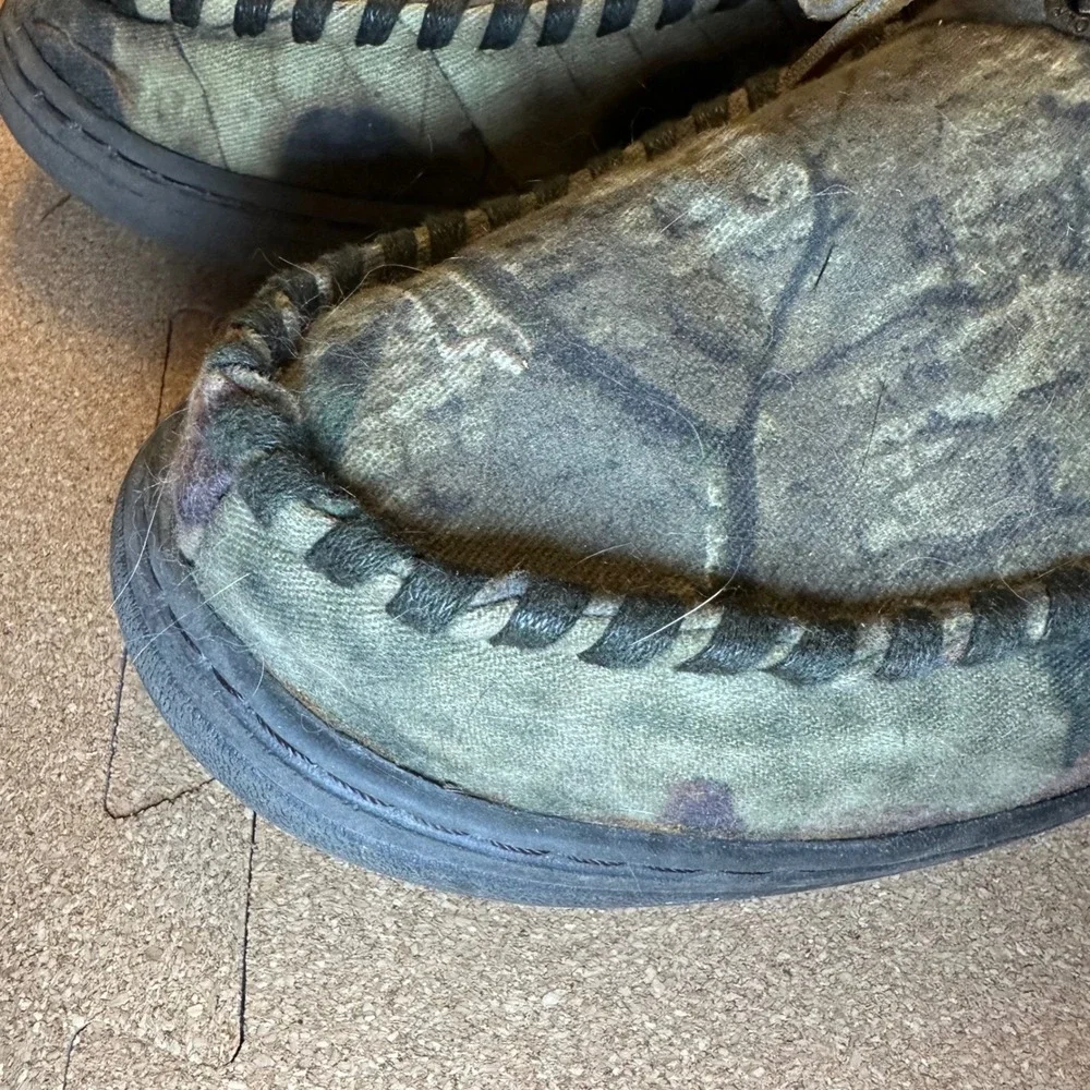 Woolrich Moccasin Slippers Mens 12 Camo Fleece Canvas Loafers WM1183-347-12